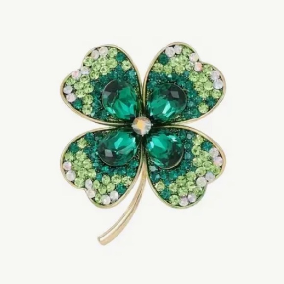 3/$25 Four Leaf Clover St. Patrick’s Day Pin Brooch Unisex - Picture 3 of 10